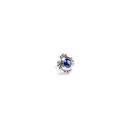 14K Gold Sapphire Beaded Threadless End