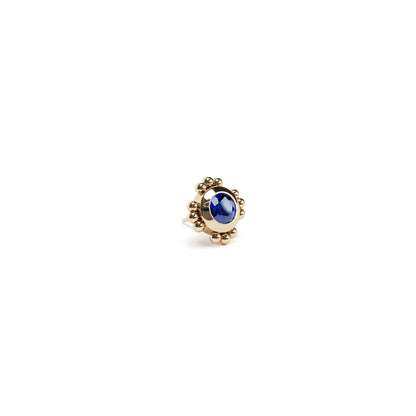 14K Gold Sapphire Beaded Threadless End
