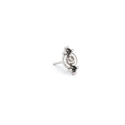 14K Gold Double Black Diamond Threadless End