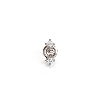 14K Gold Double Diamond Threadless End