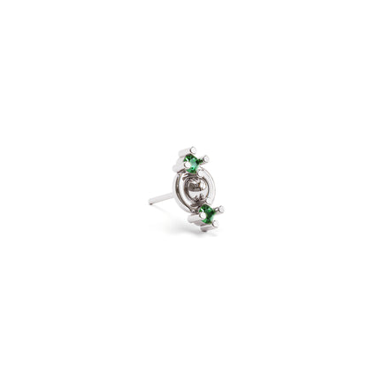 14K Gold Double Emerald Threadless End