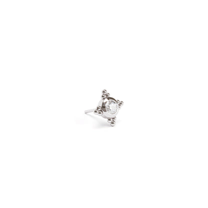 Tiny 14K Gold Diamond Beaded Threadless End