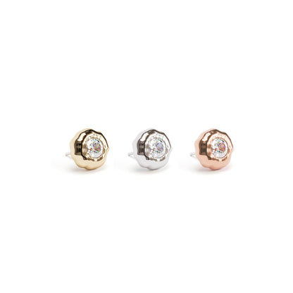 Irregular 14K Gold Diamond Threadless End