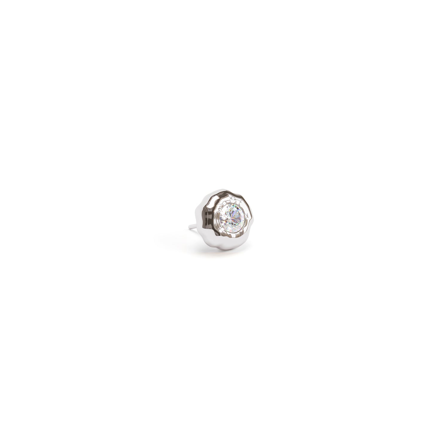 Irregular 14K Gold Diamond Threadless End