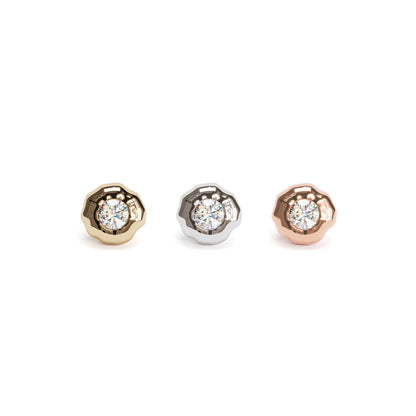 Irregular 14K Gold Diamond Threadless End