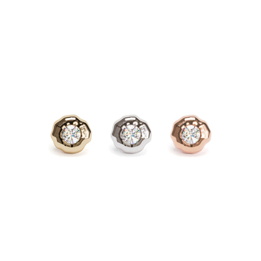 Irregular 14K Gold Diamond Threadless End