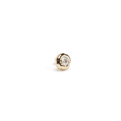 Irregular 14K Gold Diamond Threadless End