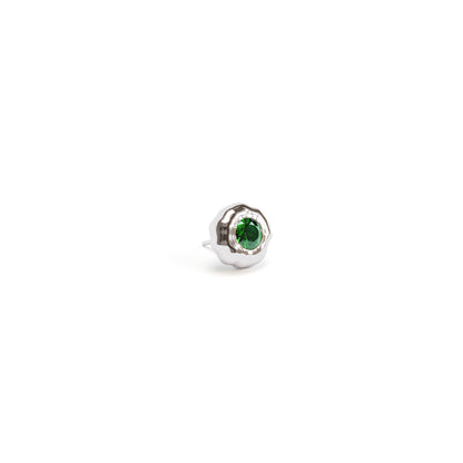 Irregular 14K Gold Emerald Threadless End