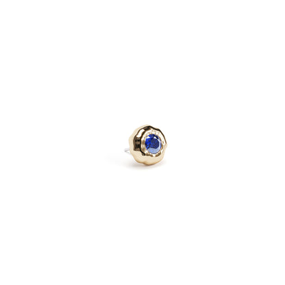 Irregular 14K Gold Sapphire Threadless End