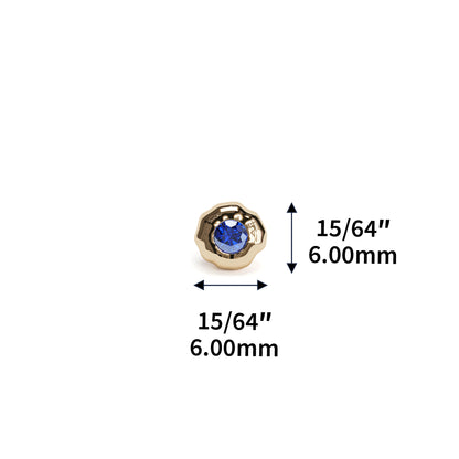Irregular 14K Gold Sapphire Threadless End