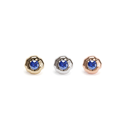 Irregular 14K Gold Sapphire Threadless End