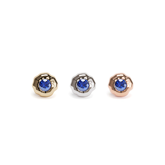 Irregular 14K Gold Sapphire Threadless End