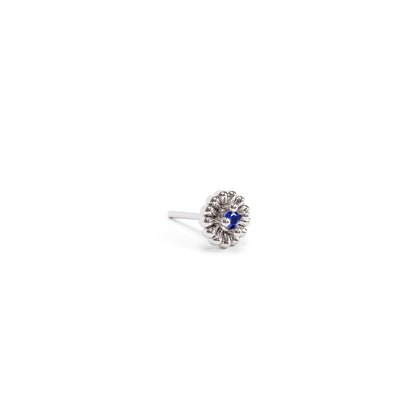 14K Gold Sapphire Abstract Floral Threadless End