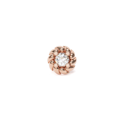 14K Gold Diamond Threadless End