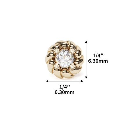 14K Gold Diamond Threadless End