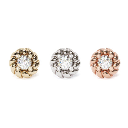 14K Gold Diamond Threadless End