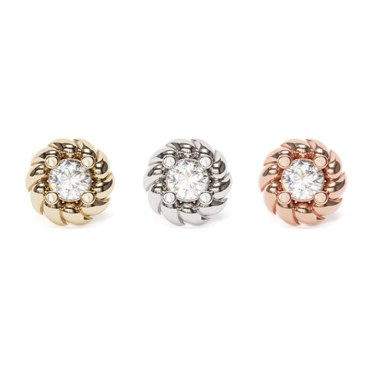 14K Gold Diamond Threadless End