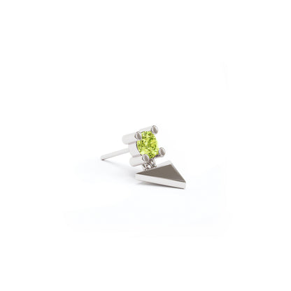 14K Gold Peridot Pyramid Dangle Threadless End