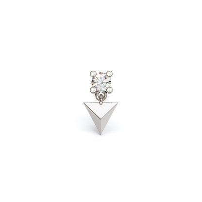 14K Gold Diamond Pyramid Dangle Threadless End