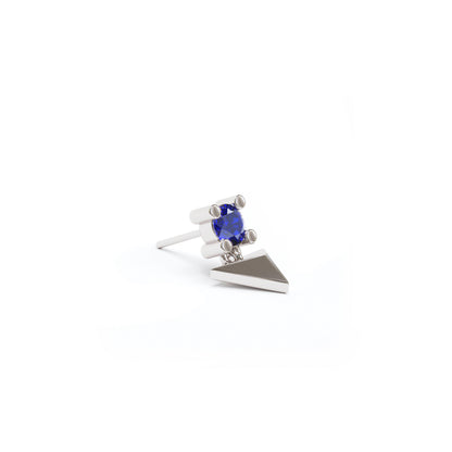 14K Gold Sapphire Pyramid Dangle Threadless End
