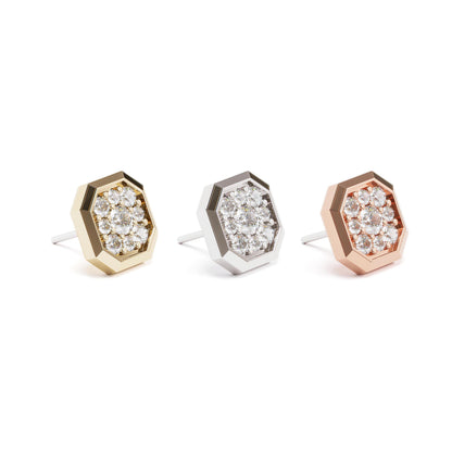 14K Gold Diamond Octagon Threadless End