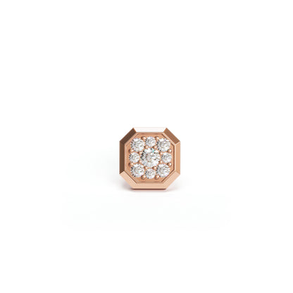 14K Gold Diamond Octagon Threadless End