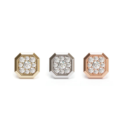 14K Gold Diamond Octagon Threadless End