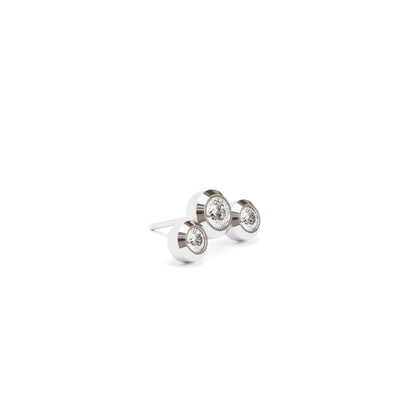 14K Gold Trio Diamond Curved Threadless End