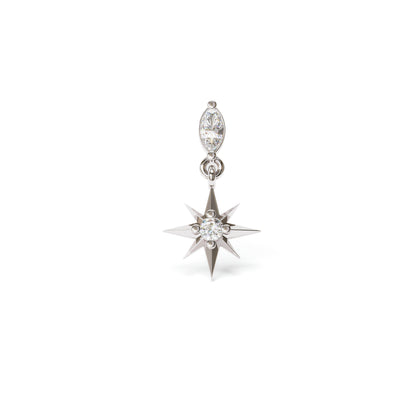 14K Gold Diamond Starburst Dangle Threadless End