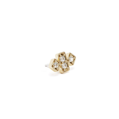 14K Gold Diamond Geometric Threadless End