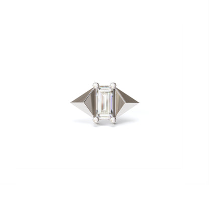 14K Gold Baguette Diamond Pyramid Threadless End