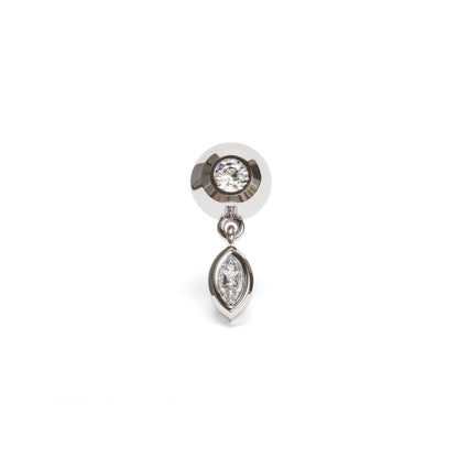 14K Gold Marquise Diamond Dangle Threadless End