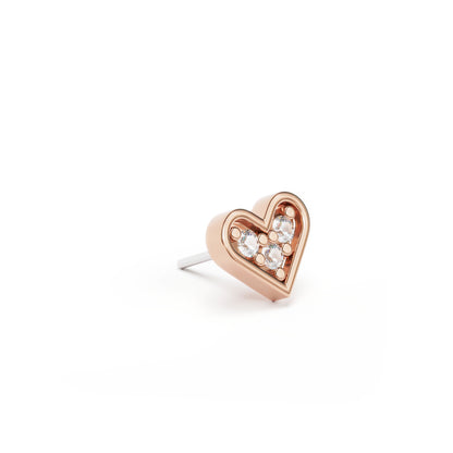 14K Gold Diamond Heart Threadless End