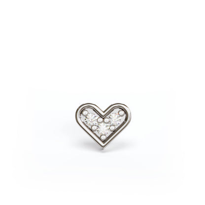 14K Gold Diamond Heart Threadless End