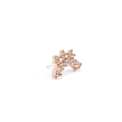 14K Gold Diamond Curved Threadless End