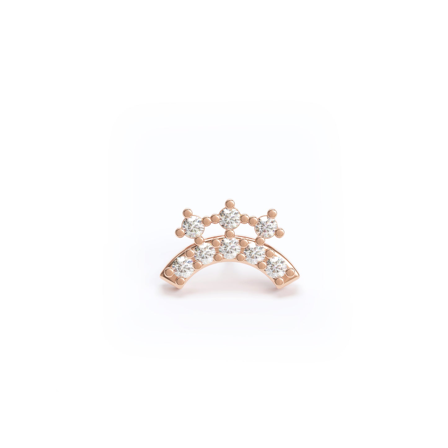14K Gold Diamond Curved Threadless End