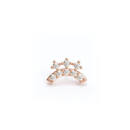 14K Gold Diamond Curved Threadless End