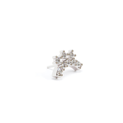 14K Gold Diamond Curved Threadless End