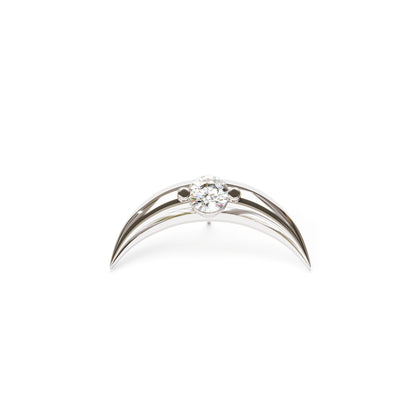 14K Gold Diamond Crescent Moon Threadless End