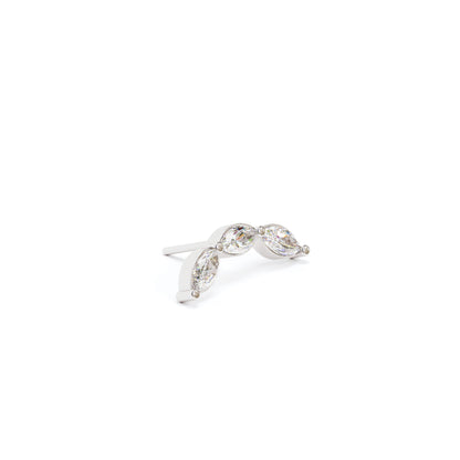14K Gold Trio Marquise Diamond Curved Threadless End