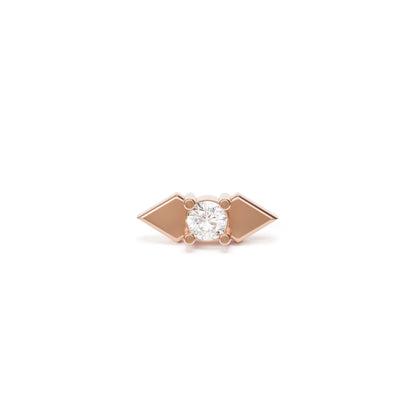 14K Gold Diamond Double Spike Threadless End