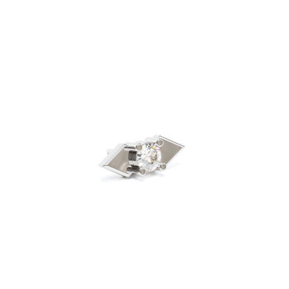 14K Gold Diamond Double Spike Threadless End