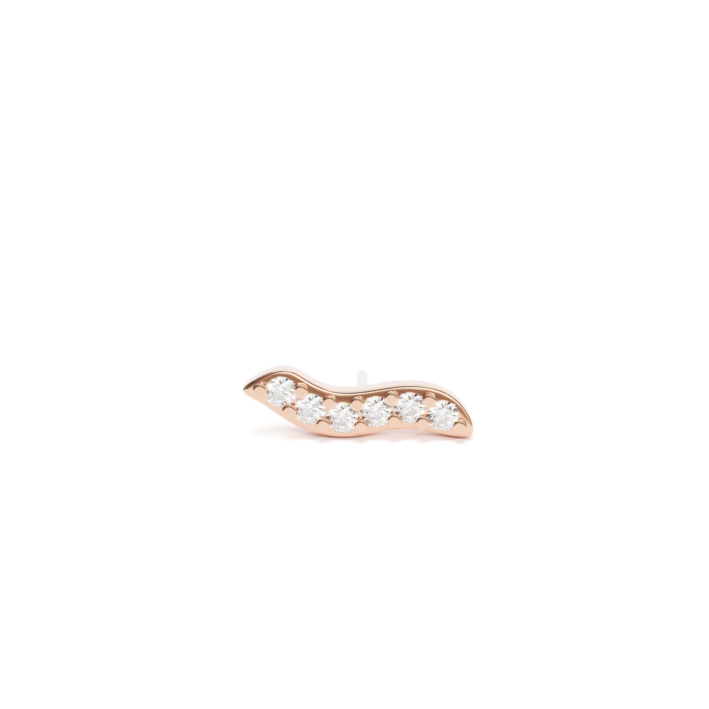14K Gold Diamond Wave Threadless End
