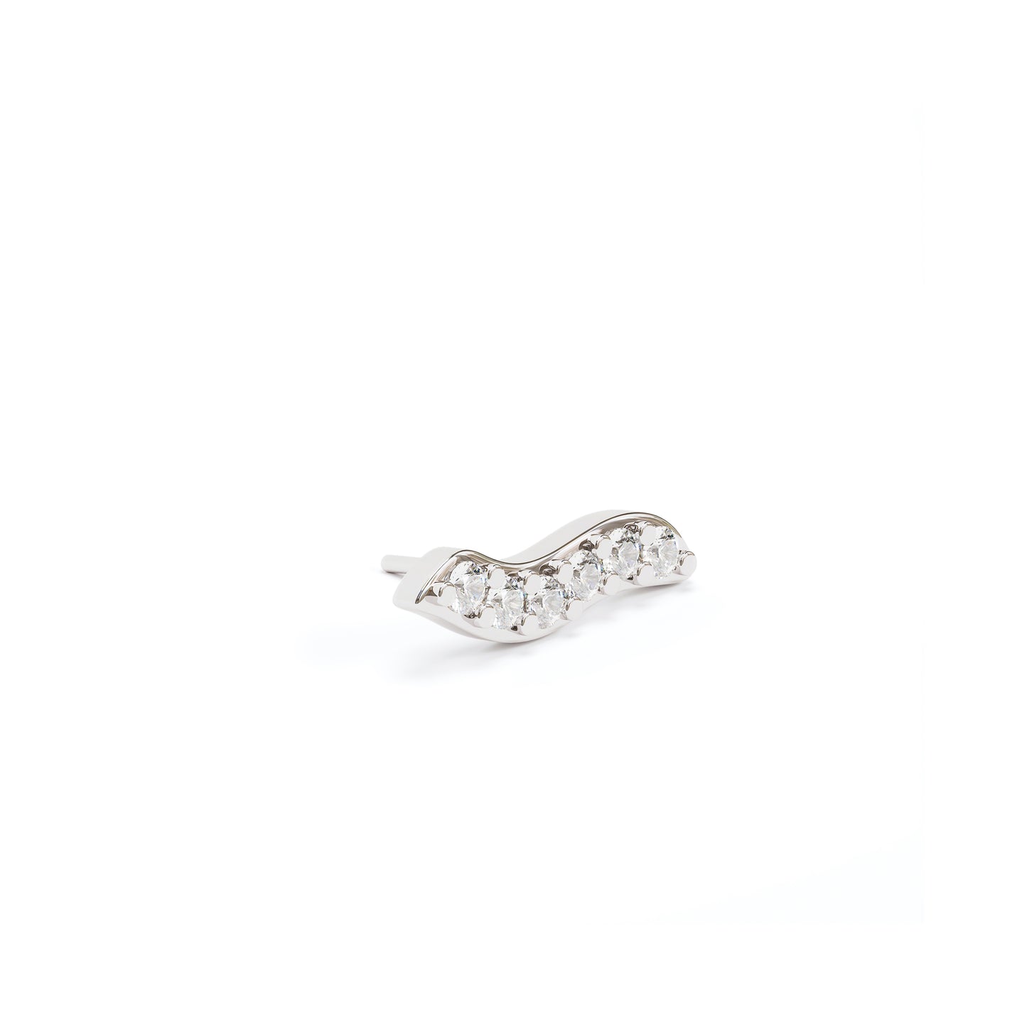 14K Gold Diamond Wave Threadless End