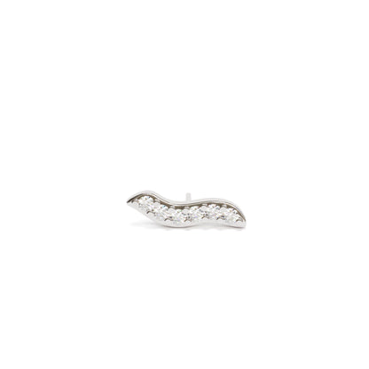 14K Gold Diamond Wave Threadless End