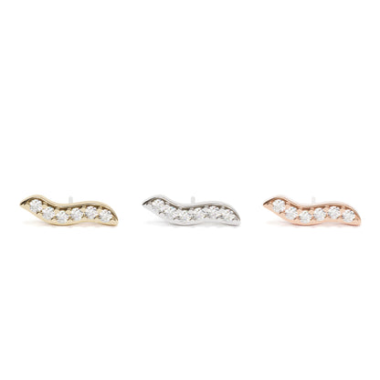 14K Gold Diamond Wave Threadless End