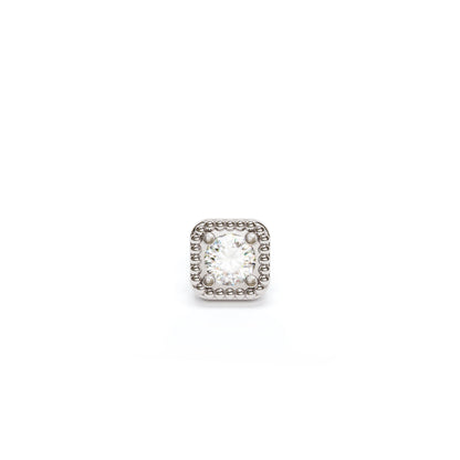 14K Gold Diamond Granule Square Threadless End