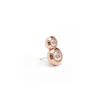 14K Gold Duo Diamond Threadless End