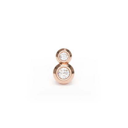 14K Gold Duo Diamond Threadless End
