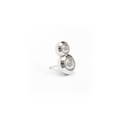 14K Gold Duo Diamond Threadless End
